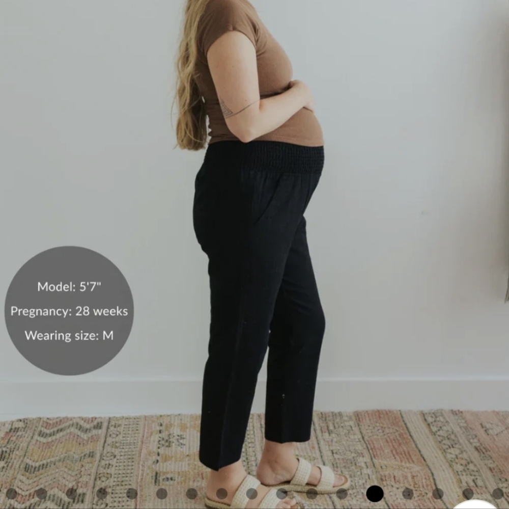 NWT Emme Everyday Transitional Maternity Smocked Linen Pant